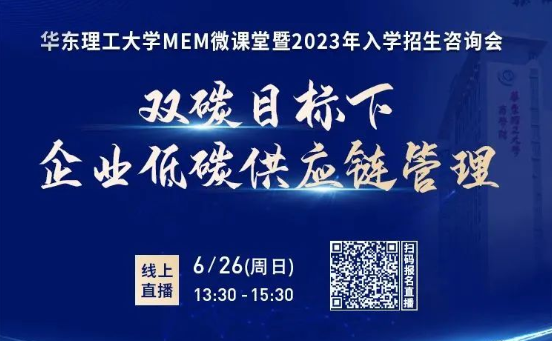 @2023考生 | 四大理由！不容錯過的華理MEM微課堂暨2023入學招生咨詢會