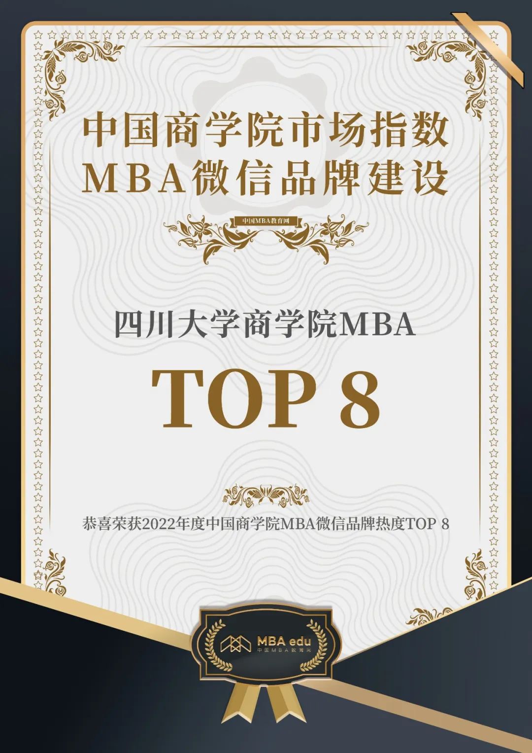 2022年度中國商學(xué)院MBA微信品牌熱度榜單發(fā)布，川大MBA官微躋身全國第八！